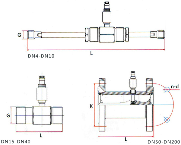 dn15涡轮流量计外形图