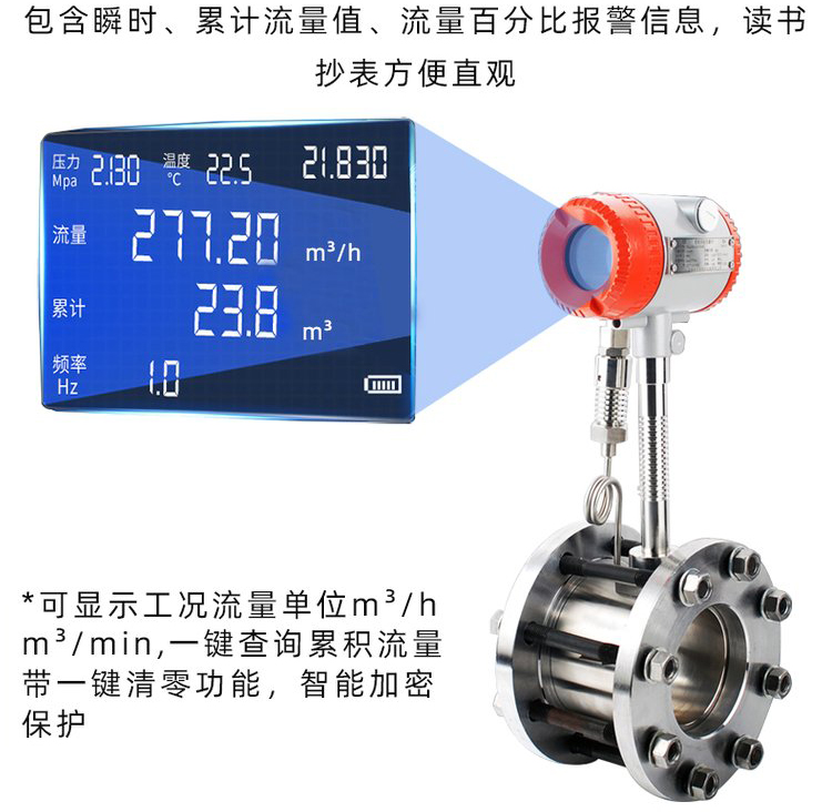 蒸汽涡街流量计液晶显示图