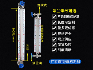 防腐型玻璃管液位计,耐酸碱液氨盐酸储罐液位计