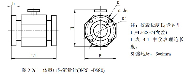 排水流量计外形尺寸图二